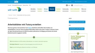 
                            2. Arbeitsblätter mit Tutory erstellen - wb-web