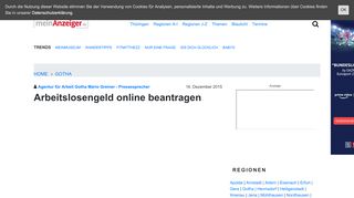 
                            11. Arbeitslosengeld online beantragen - Gotha - meinAnzeiger