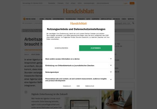 
                            5. Arbeitszeiterfassung Agentur | Softwarelösung - Handelsblatt