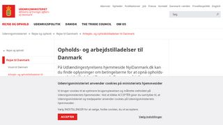 
                            8. Arbejds- og opholdstilladelser til Danmark - Udenrigsministeriet