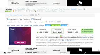 
                            9. Arbitracoin Price Prediction: down to $0.000697? - ATC to USD ...