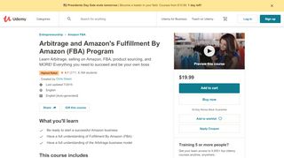 
                            7. Arbitrage and Amazon's Fulfillment By Amazon (FBA) Program | Udemy