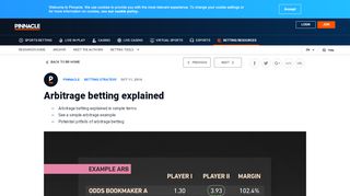 
                            6. Arbitrage betting explained | Arbitrage betting strategy - Pinnacle Sports