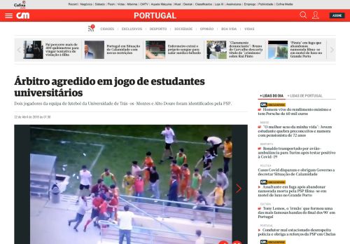 
                            12. Árbitro agredido em jogo de estudantes universitários - Portugal ...