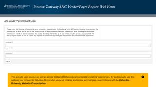 
                            2. ARC Vendor/Payee Request Login - Columbia University