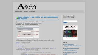 
                            8. Arca Tronik: Cara membuat form login VB.Net Menggunakan DB Access
