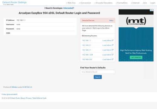 
                            4. Arcadyan EasyBox 904 xDSL Default Router Login and Password