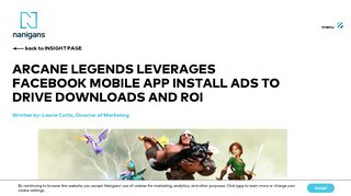 
                            8. Arcane Legends Leverages Facebook Mobile App Install Ads to Drive ...