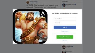 
                            1. Arcane Legends - UPDATE: The facebook login issue is now ...