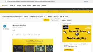 
                            8. ARCGIS Sign In Issue - Microsoft Power BI Community