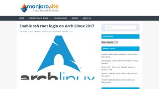 
                            7. Arch Linut Tutorial - Enable ssh root login on Arch Linux 2017