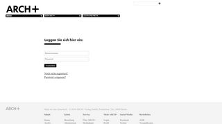 
                            11. ARCH+: Mein ARCH+ » Login und Profil