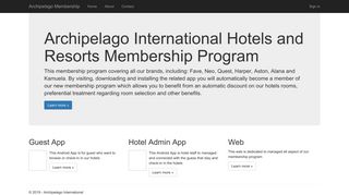 
                            4. Archipelago International Hotels and Resorts Membership Program