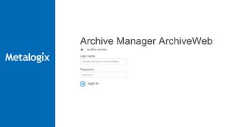 
                            5. Archive Manager ArchiveWeb 8.0.136.0: Login