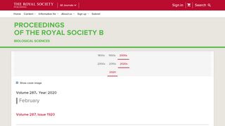 
                            4. Archive of all online content | Proceedings of the Royal Society B ...