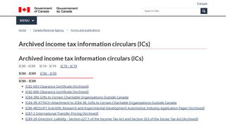 
                            11. Archived income tax information circulars (ICs) - Canada.ca