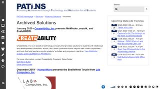 
                            10. Archived Solutions - PATINS Project