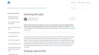 
                            8. Archiving Wix sites – Archive-It Help Center