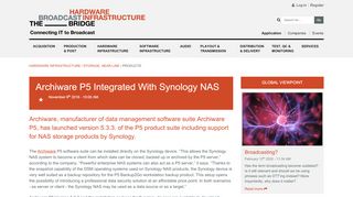 
                            9. ​Archiware P5 Integrated With Synology NAS - The Broadcast Bridge ...