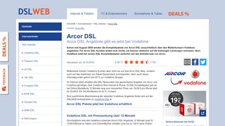 
                            9. Arcor DSL - Alle Arcor DSL Angebote im Detail - DSLWeb