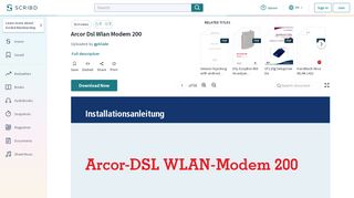 
                            5. Arcor Dsl Wlan Modem 200 - Scribd