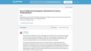 
                            11. Arcor E-Mail Account gesperrt, alternative zur teuren ...