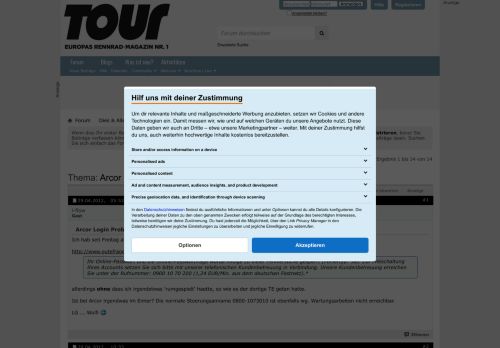 
                            13. Arcor Login Probleme - Tour Magazin Forum