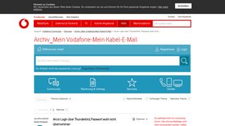 
                            7. Arcor Login über Thunderbird, Passwort wohl nicht ... - Vodafone ...