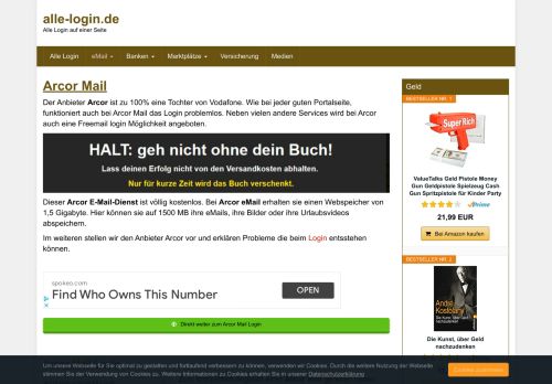 
                            8. Arcor Mail - eMail Login