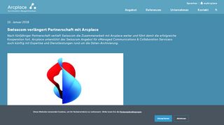 
                            12. Arcplace - Swisscom verlängert Partnerschaft mit Arcplace - News