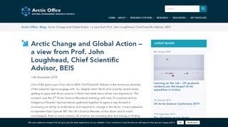
                            7. Arctic Change and Global Action – a view from Prof. John Loughhead ...
