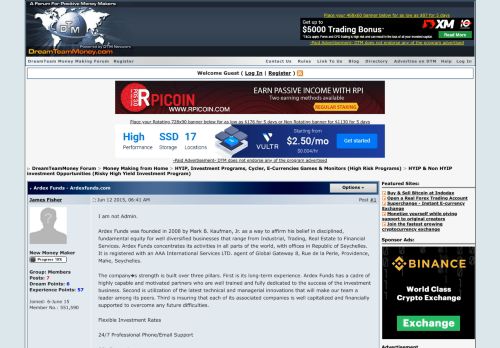 
                            7. Ardex Funds - Ardexfunds.com - DreamTeamMoney Forum