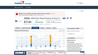 
                            11. ARDEX : Mutual Fund Research - Distribution | CapitalOneInvesting.com