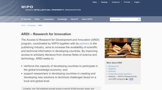 
                            2. ARDI – Research for Innovation - WIPO