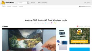 
                            6. Arduino RFID And/or QR Code Windows Login - Instructables