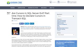 
                            8. Are Cursors in SQL Server Evil? Part One: How to Declare Cursors in ...