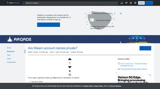 
                            10. Are Steam account names private? - Arqade