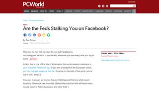 
                            9. Are the Feds Stalking You on Facebook? | PCWorld