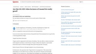 
                            5. Are the i30 JEE video lectures of Anand Sir really good? - Quora