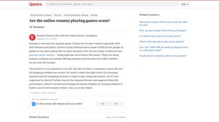 
                            11. Are the online rummy playing games scam? - Quora