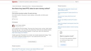 
                            13. Are there Any best PTC sites to earn money online? - Quora