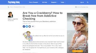 
                            8. Are You a Crackberry? How to Break free from Addictive Checking ...