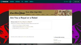 
                            11. Are You a Royal or a Rebel? | Ever After High Wiki | FANDOM ...