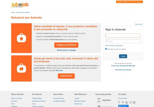 
                            2. Area Aziende - Sign In - JobisJob