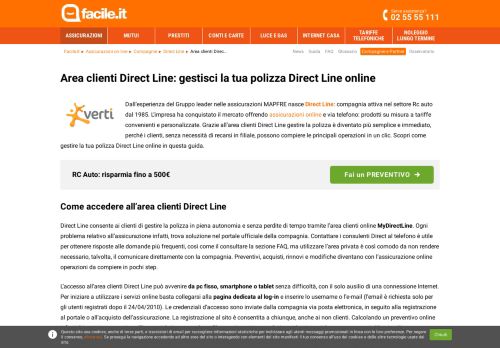 
                            4. Area clienti Direct Line online | Facile ...