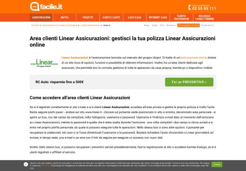 
                            5. Area clienti Linear Assicurazioni online | Facile.it