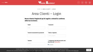 
                            10. Area Clienti - Login - Veneta Isolatori