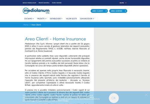 
                            3. Area Clienti - Mediolanum Vita