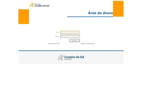 
                            3. Área do Aluno CPF RGM Senha esqueci meu RGM esqueci minha ...