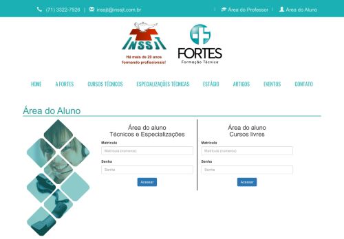 
                            1. Área do Aluno - FORTES - Fortes Formação Técnica em Saúde - INSSJT